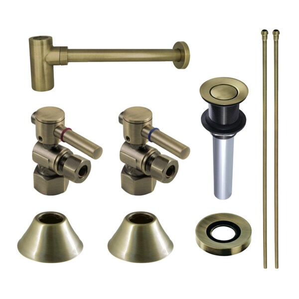 Kingston Brass CC43103DLVKB30 Plumbing Sink Trim Kit with Bottle Trap and Drain, Antique Brass CC43103DLVKB30 - main
